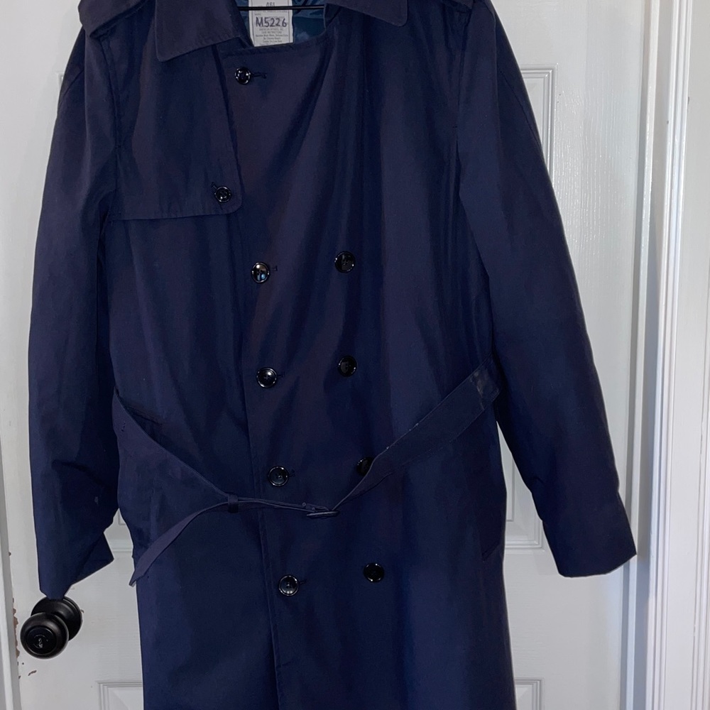 Mens DSCP Defender Collection Blue Trench Coat Size 46L
